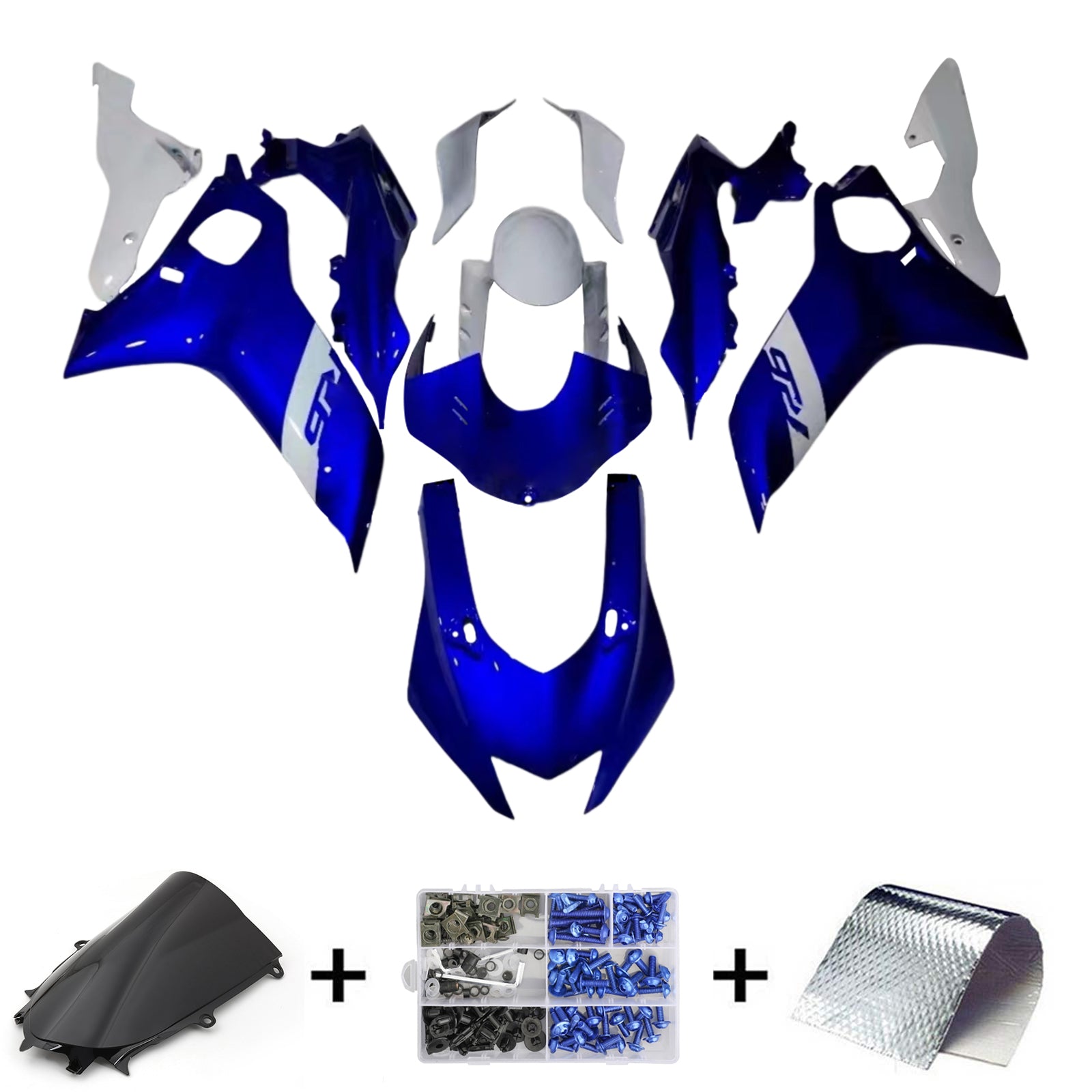 Amotopart Yamaha YZF-R6 2017–2023 blaues Style5-Verkleidungsset