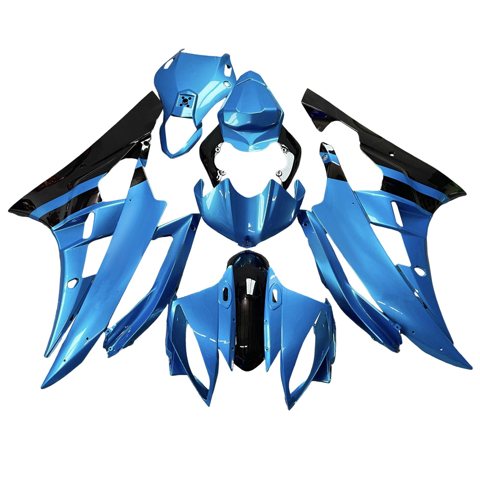 Amotopart 2006-2007 Yamaha YZF-R6 Blue Black Fairing Kit