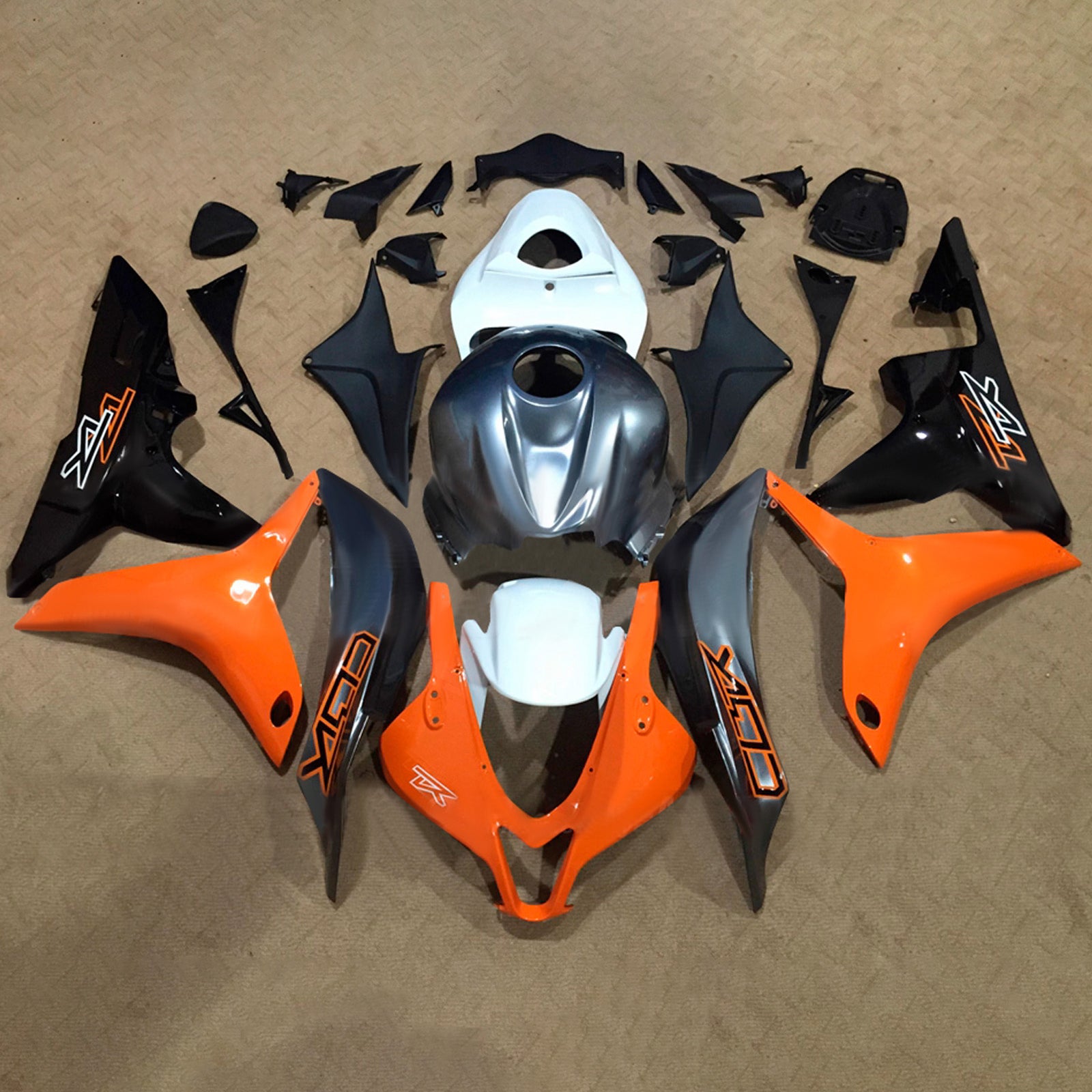 Amotopart 2007-2008 Honda CBR600RR oranje zwarte kuipset