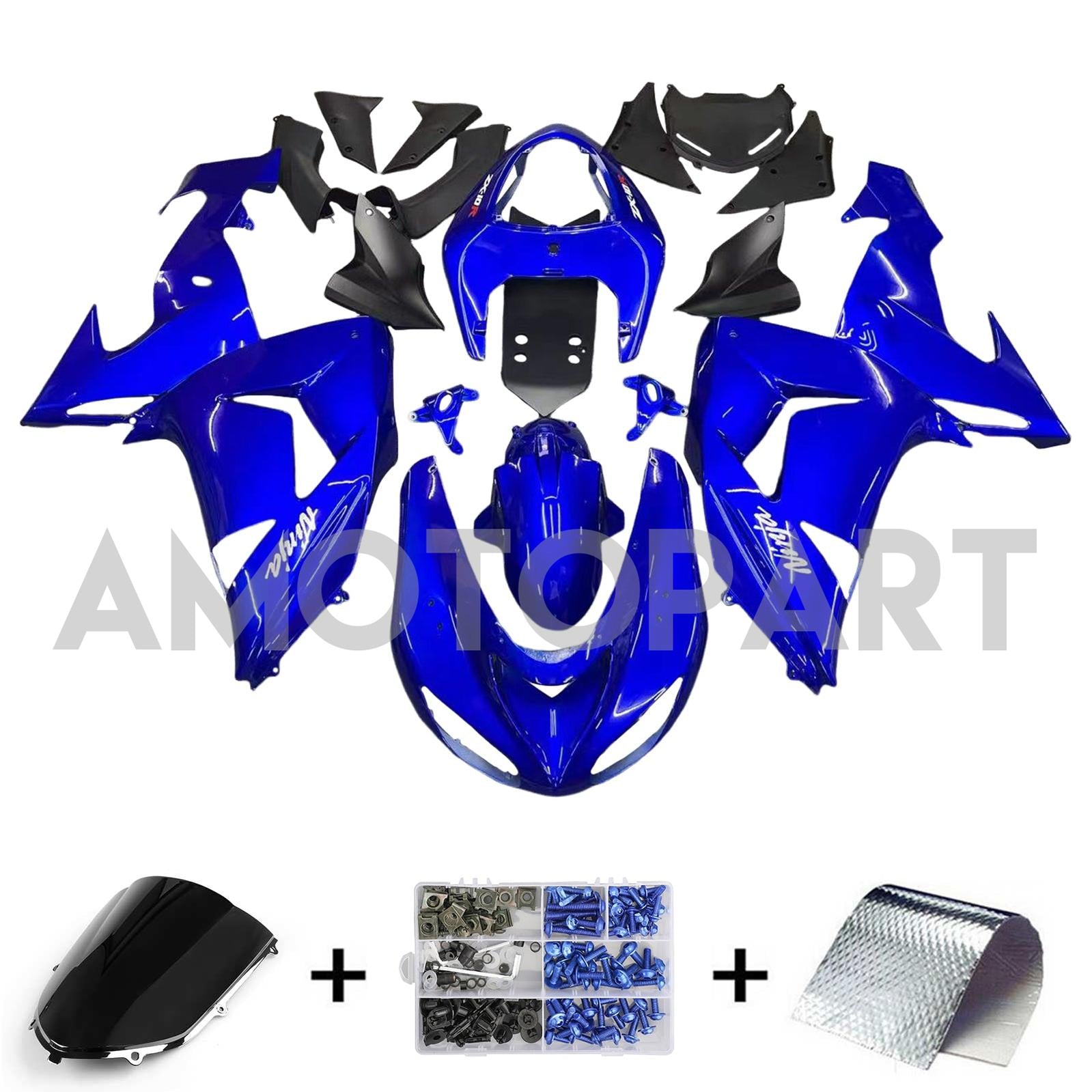 Amotopart 2006-2007 Kawasaki ZX10R Blue Fairing Kit
