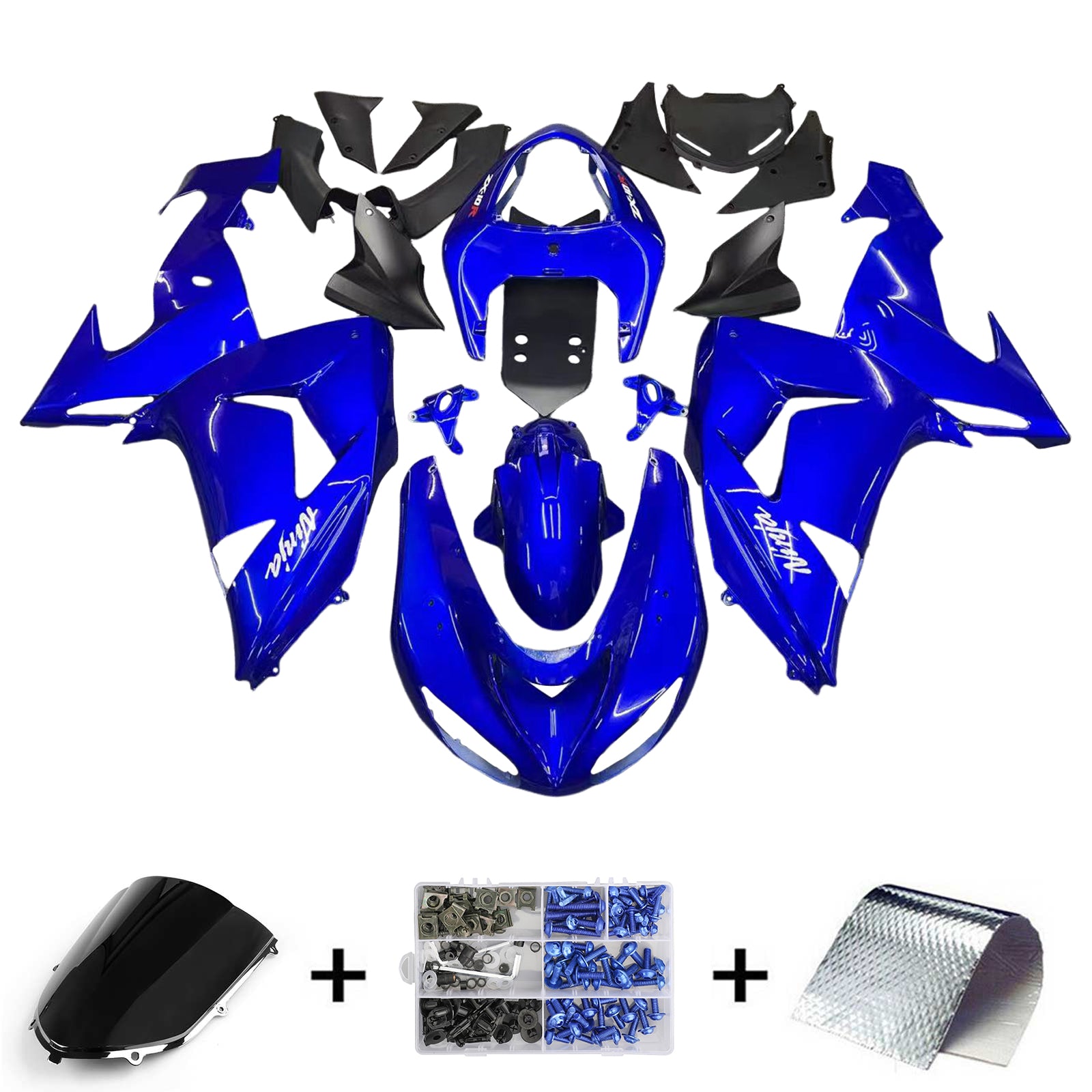 Amotopart 2006–2007 Kawasaki ZX10R Blaues Verkleidungsset