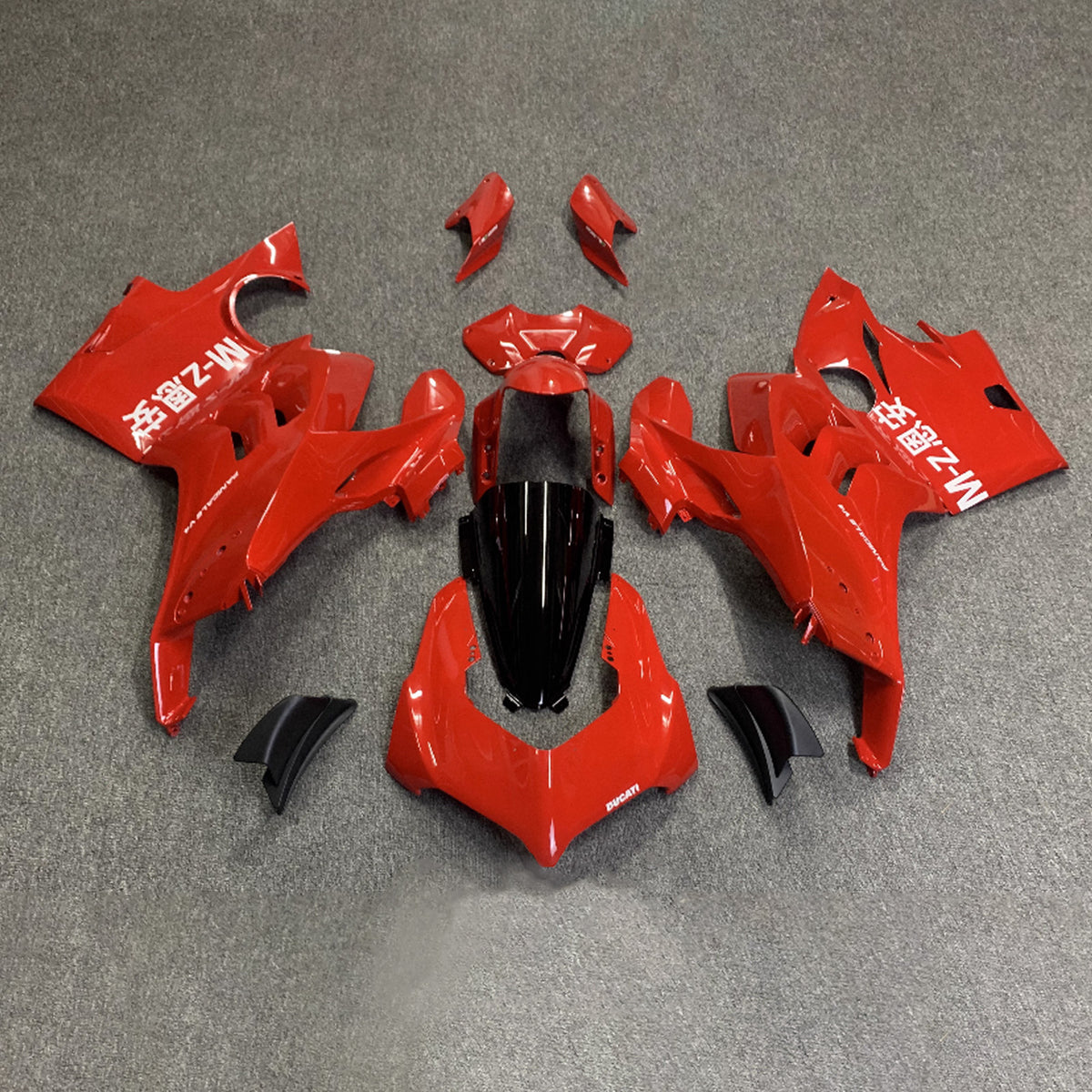 Amotopart Ducati Panigale 20-21 V4 V4S &amp; 21-22 V4SP &amp; 19-22 V4R Verkleidungssatz glänzend schwarz rot