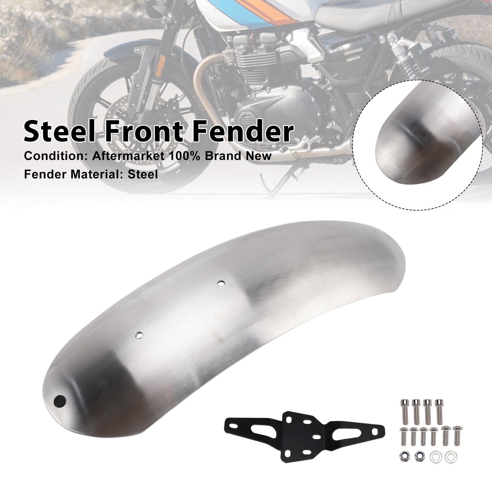 Street Scrambler 900 Speed Twin 900 Steel Front Fender Mudguard