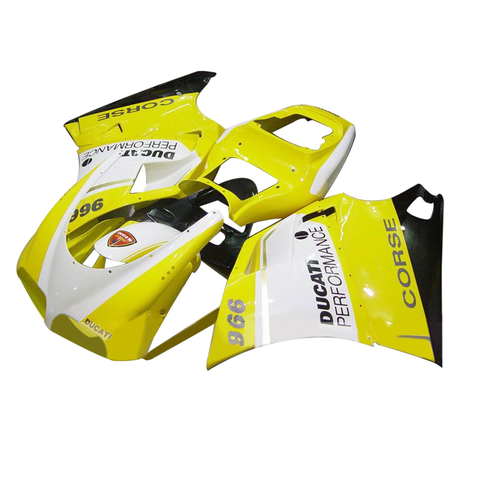 Amotopart Ducati 996 748 1996-2002 Kit Carenado Blanco&Amarillo