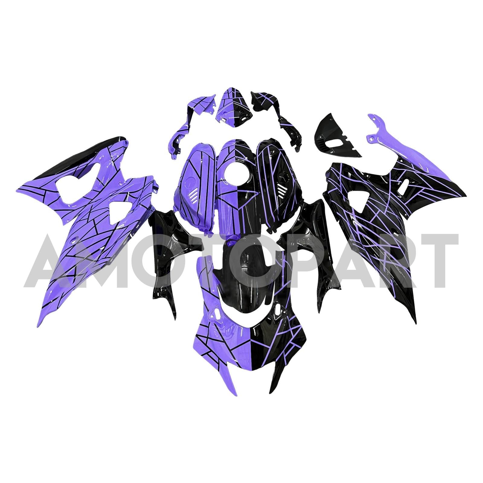 Amotopart 2021-2025 Yamaha YZF-R7 Purple Black Fairing Kit
