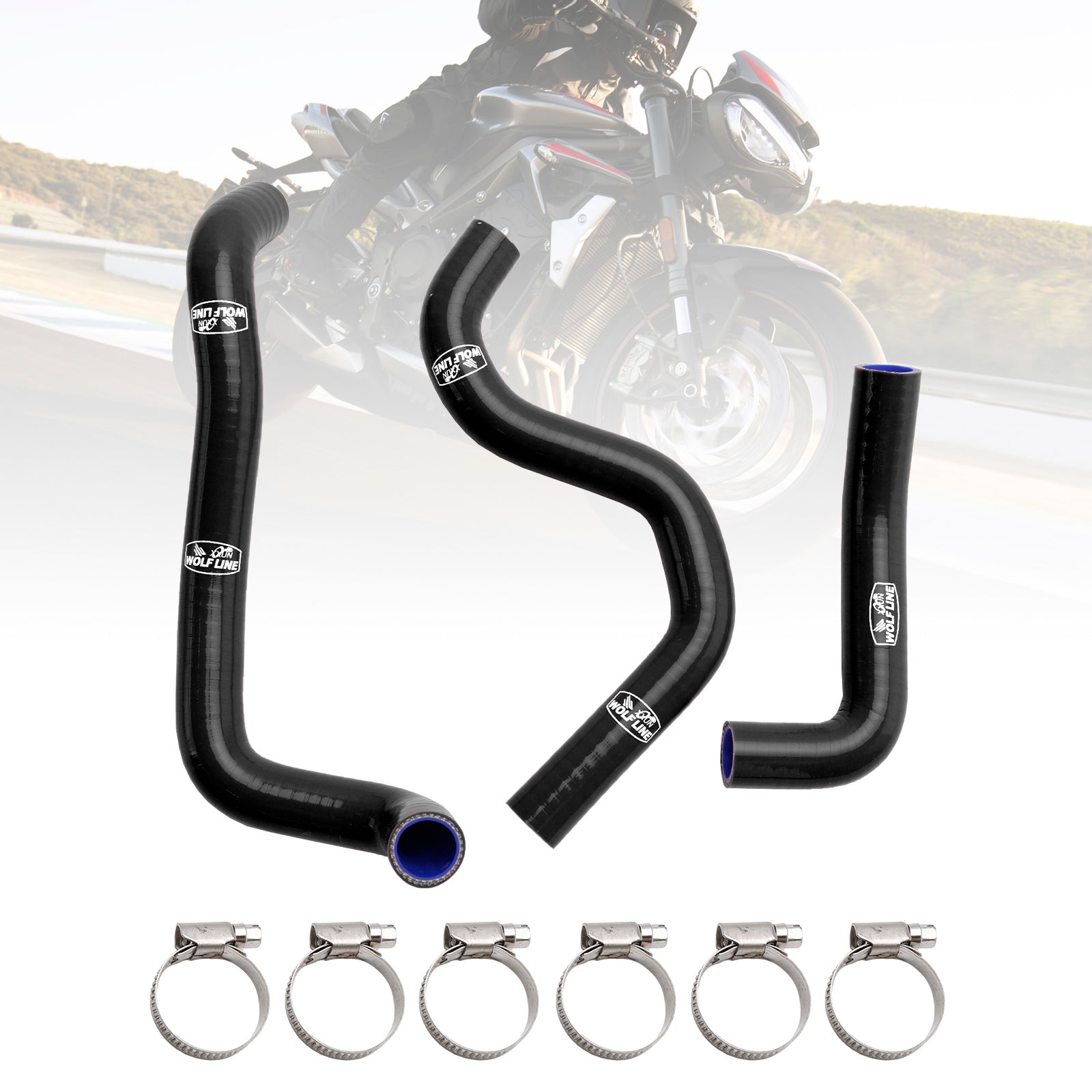 20-22 Street Triple 765 R RS Silicone Radiator Coolant Hose Kit