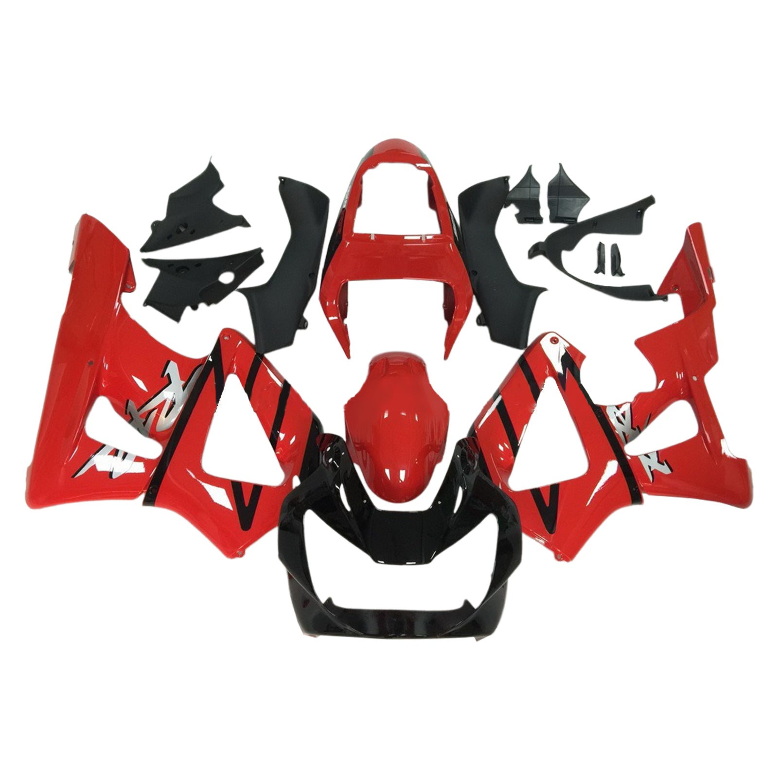 Amotopart 2000-2001 Honda CBR929RR Kit de carenado rojo negro brillante