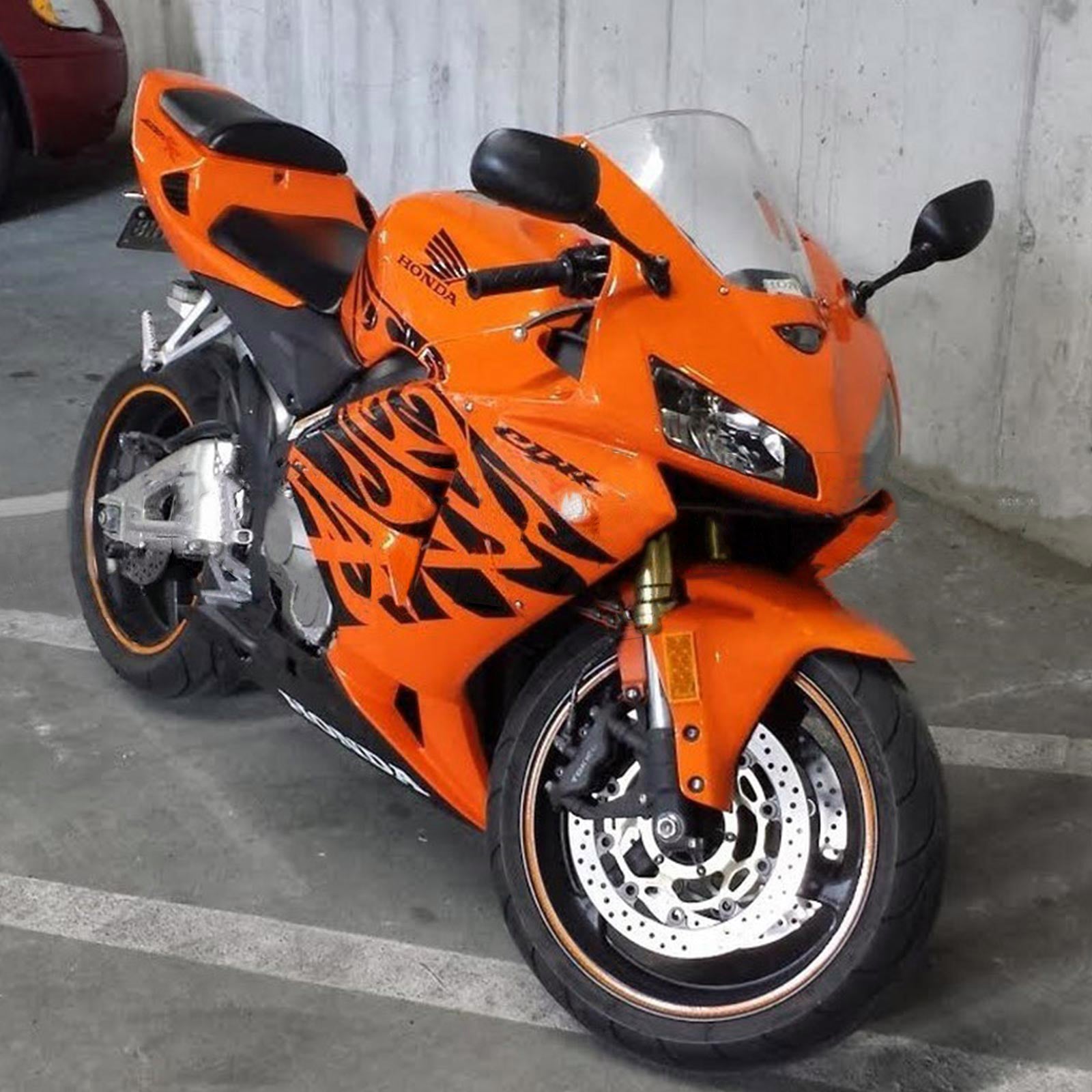 Amotopart 2005-2006 Honda CBR600RR Orange Black Fairing Kit