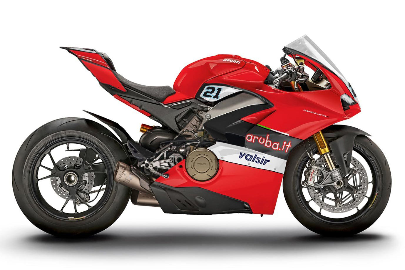 Amotopart Ducati 2018-2019 Panigale V4 V4S & 2018-2020 Panigale V4SP レッド フェアリングキット