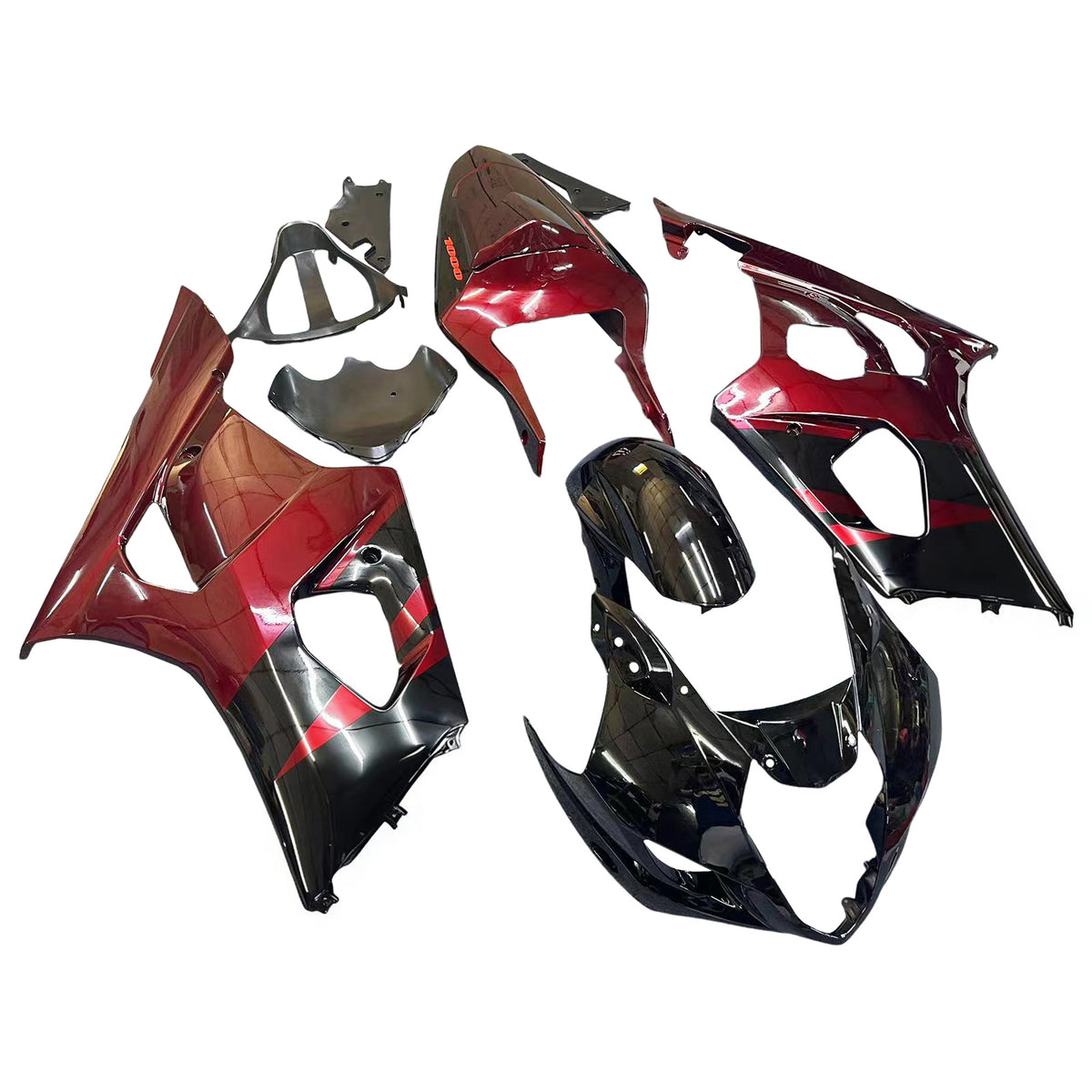Amotopart 2003-2004 Suzuki GSX-R1000 K3 Black White Red Fairing Kit