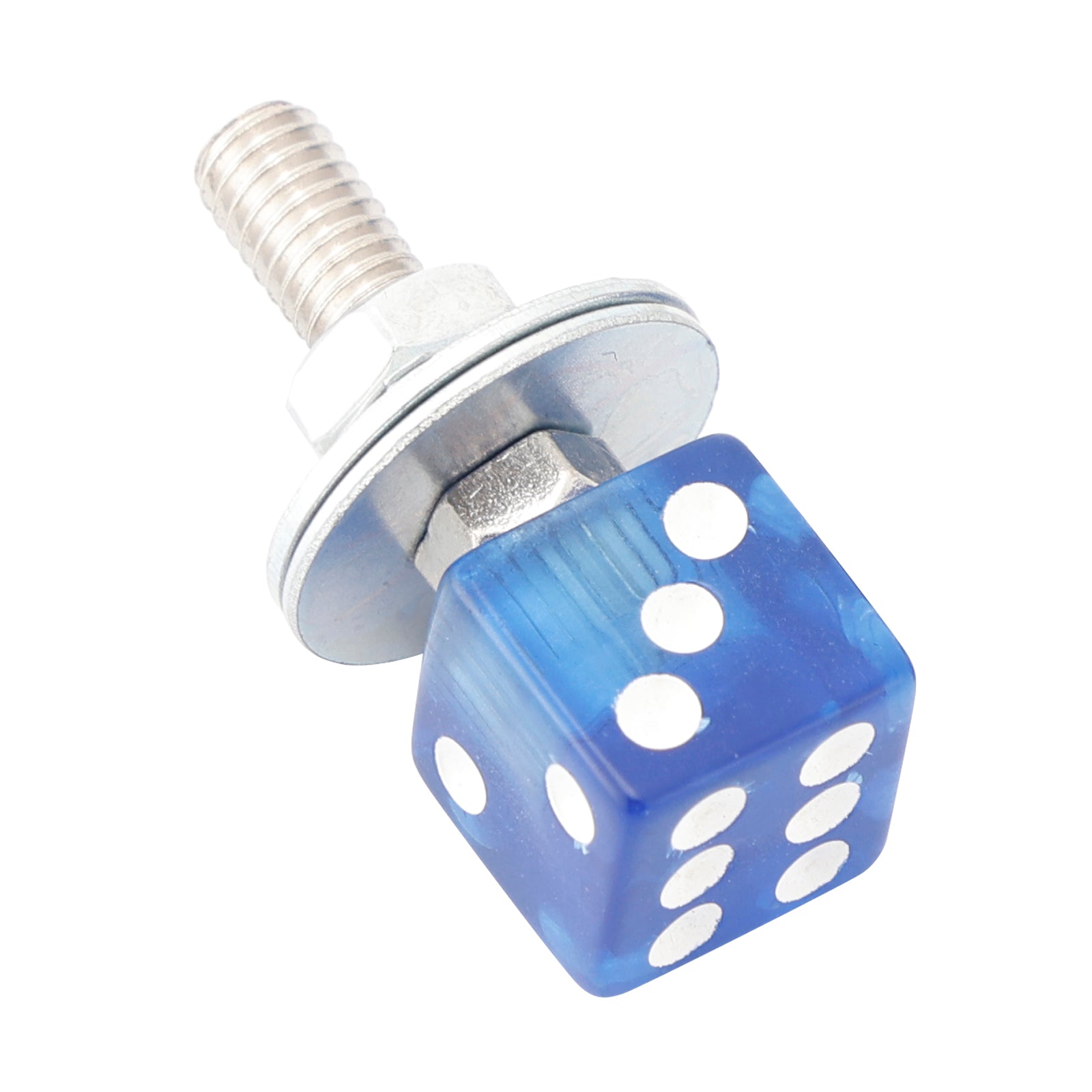 X4 M6 Plastic Custom Head Dice License Plate Frame Screws Bolts Hardware Blue