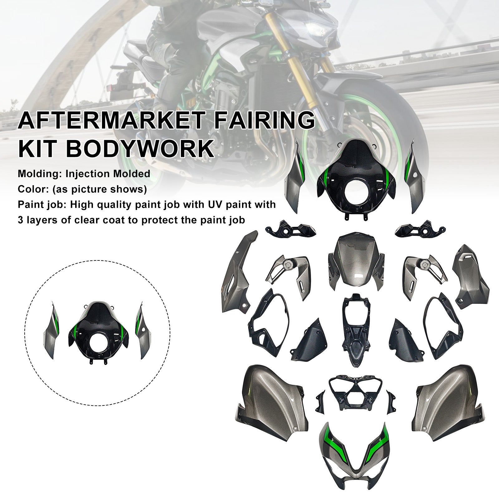 Amotopart 2025-2026 Kawasaki Z900 Fairing Kit Collection