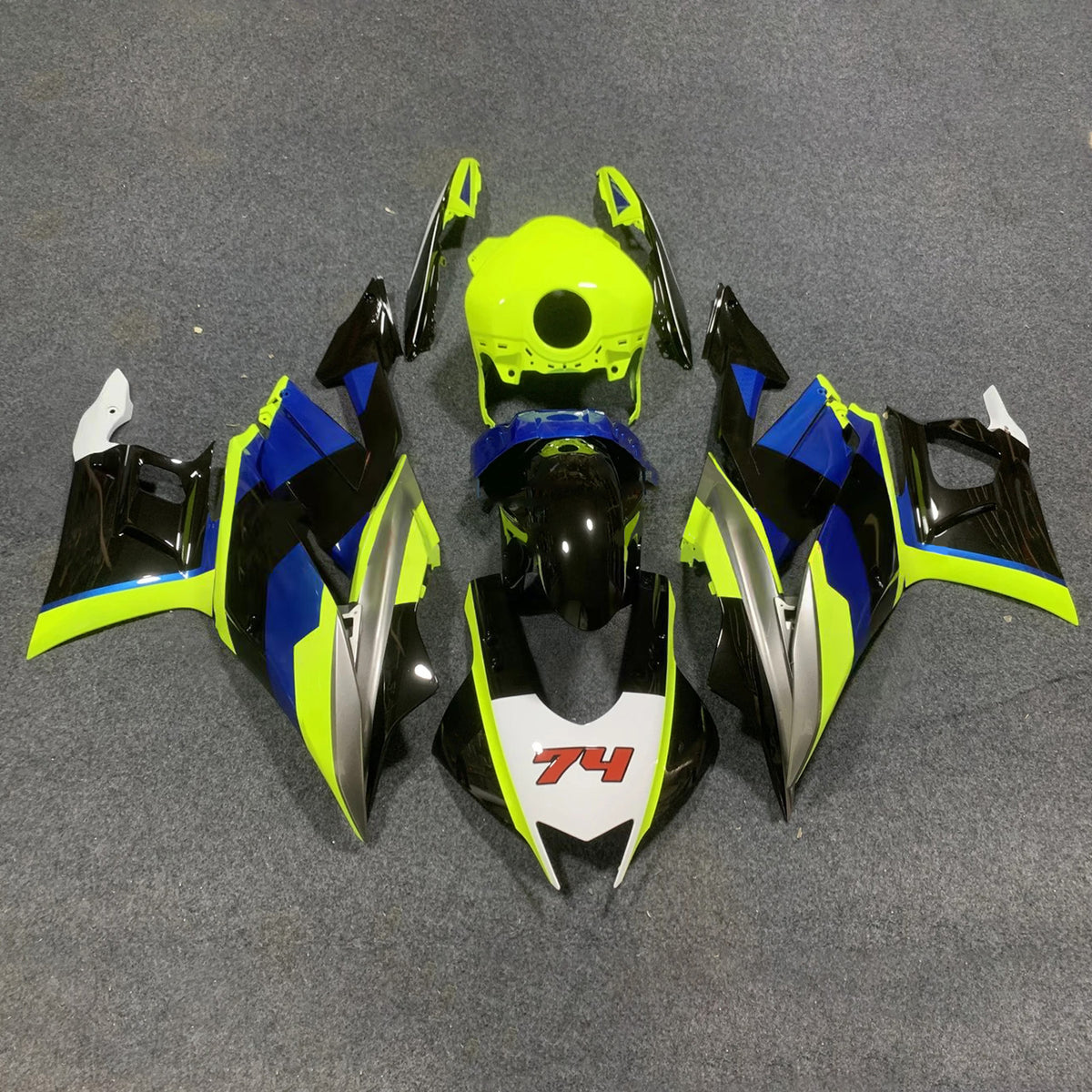 Amotopart 2022-2024 Yamaha YZF-R3 R25 Black Gray Fairing Kit