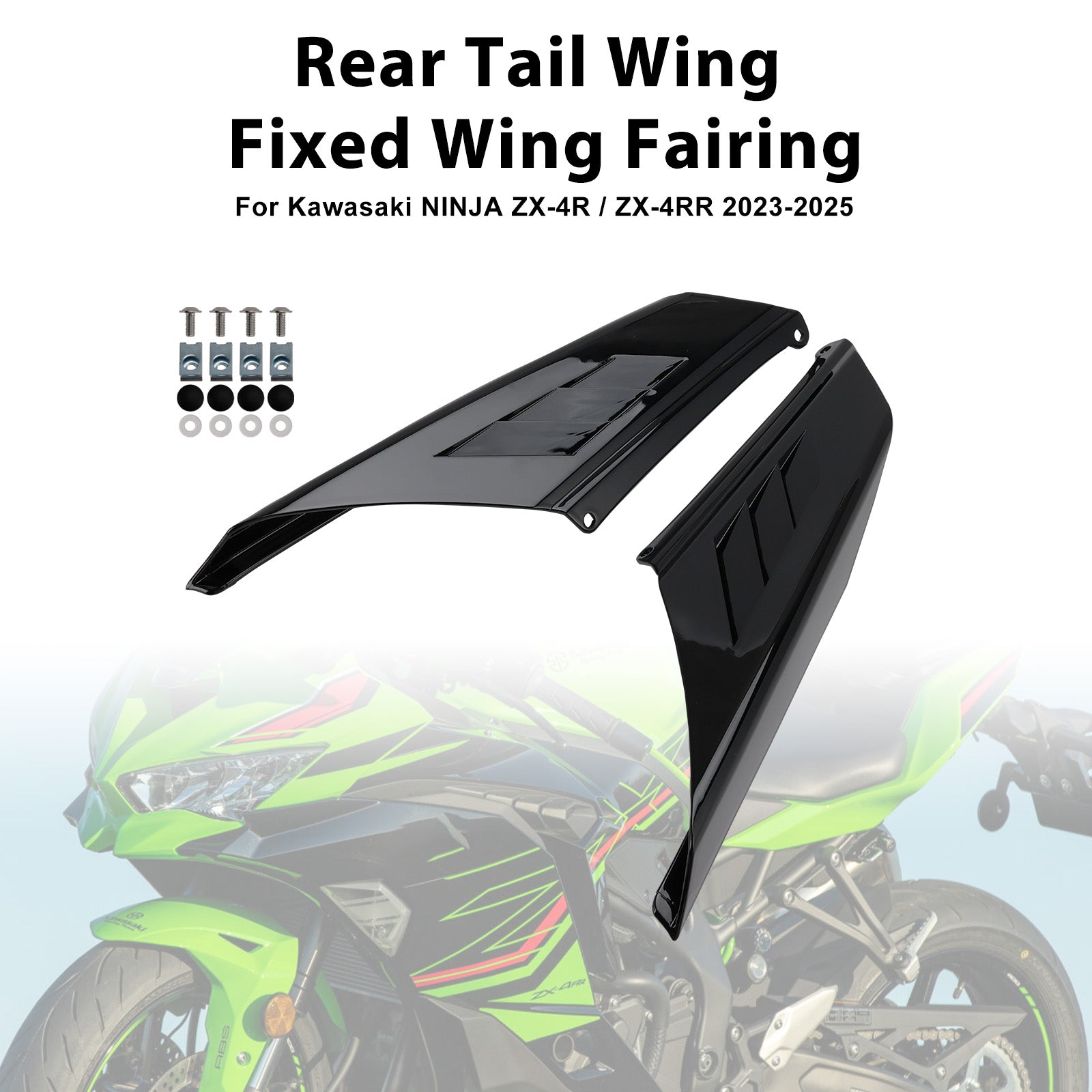 Kawasaki NINJA ZX-4R ZX-4RR 2023-2025 Rear Tail Wing Fixed Wing Fairing