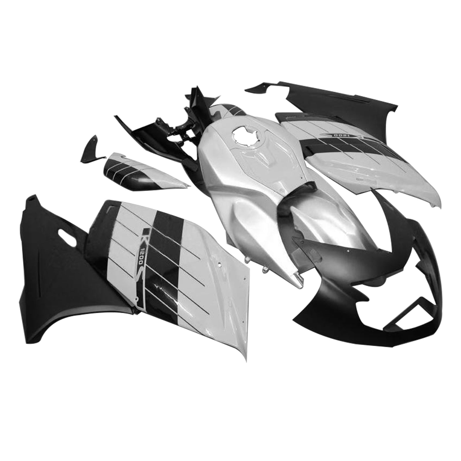 Amotopart 2005-2010 BMW K1200S White&Black Fairing Kit