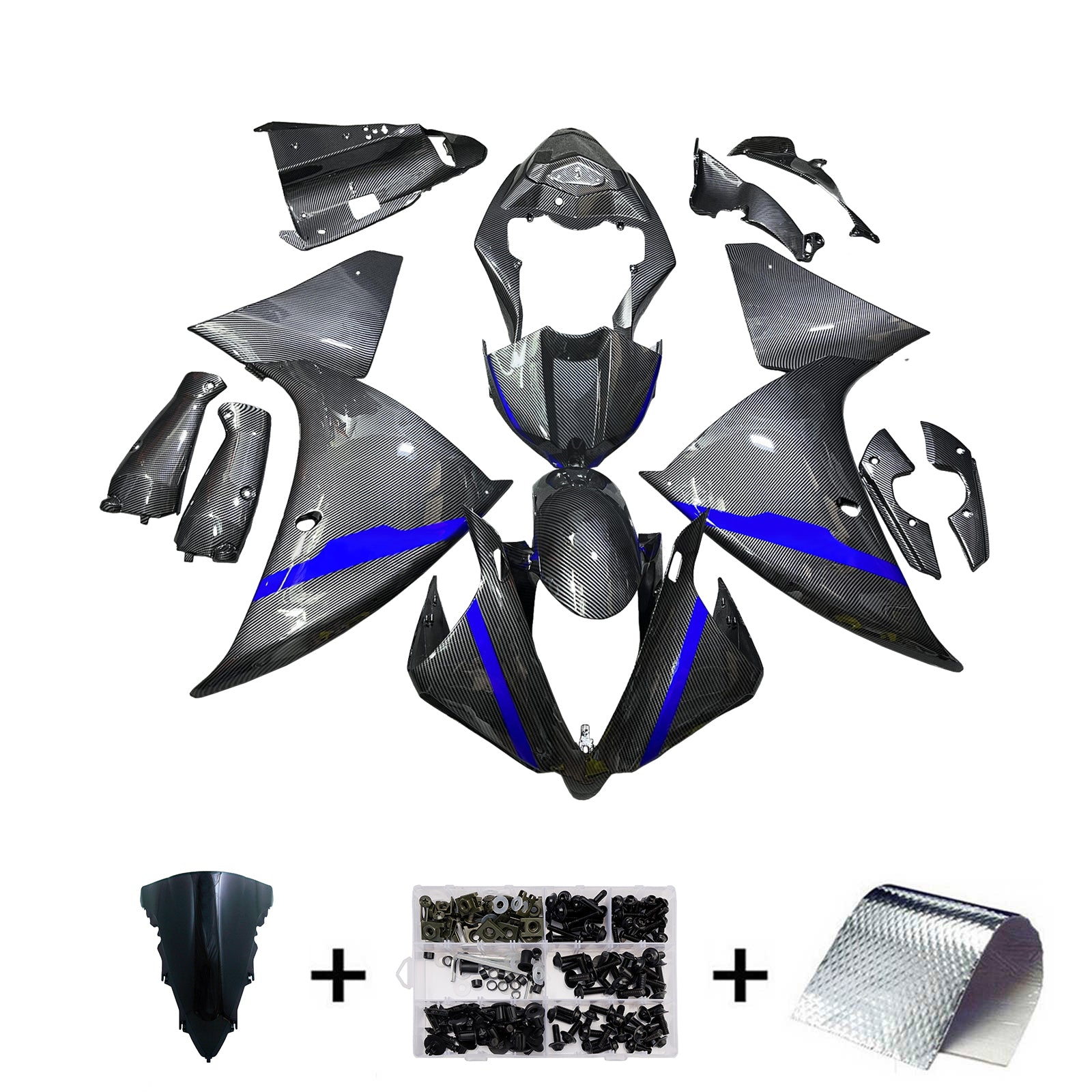 Amotopart 2012-2014 Yamaha YZF-R1 Carbon Fiber Fairing Kit