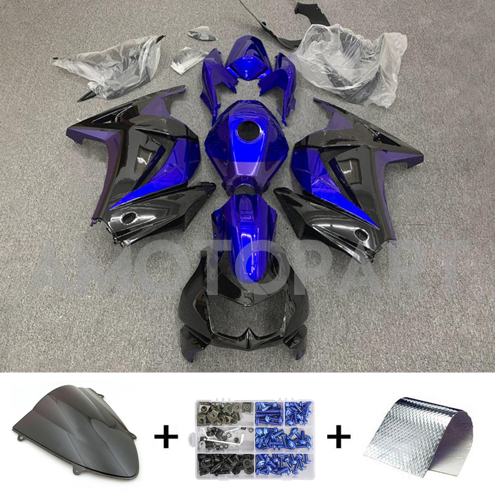 Amotopart 2008-2012 Kawasaki EX250 Ninja250R Gloss Blue&Black Fairing Kit