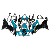 Amotopart 2019-2023 Kawasaki ZX6R Black Light Blue Fairing Kit