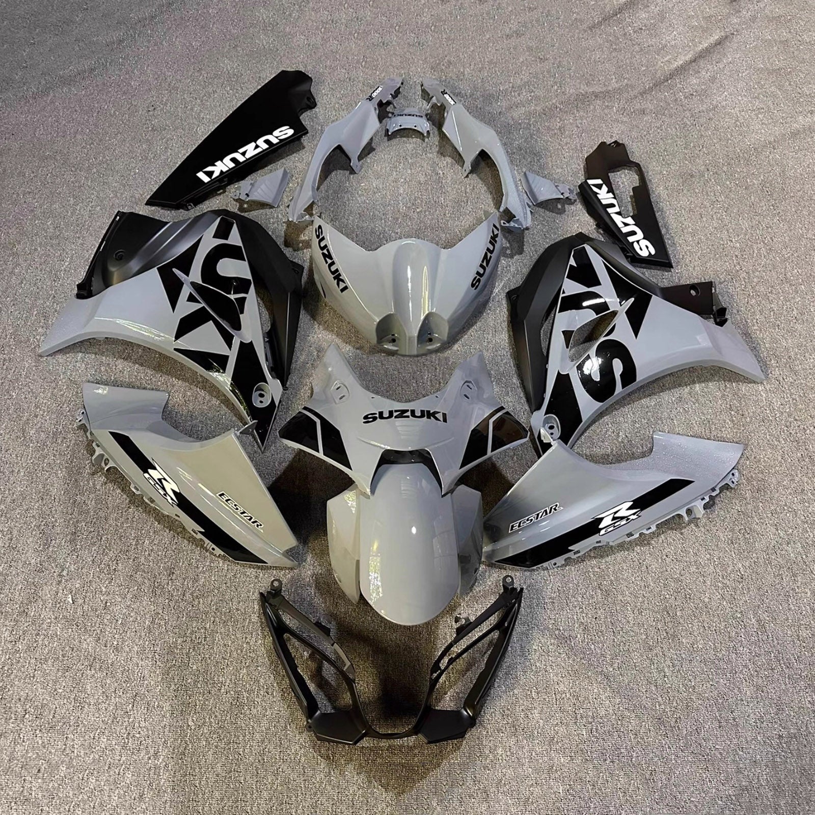 Amotopart 2017-2025 Suzuki GSXR1000 Gray Black Fairing Kit