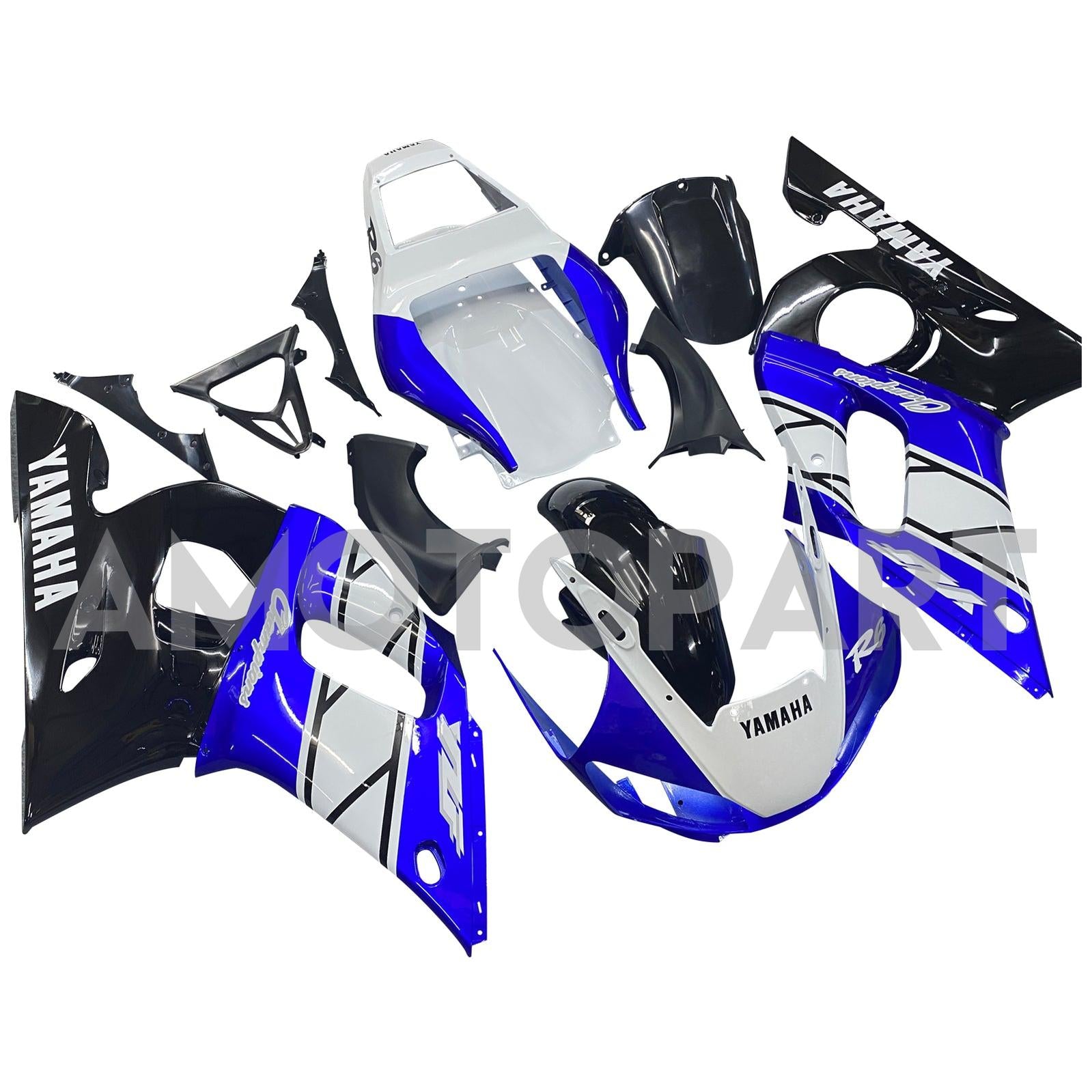 Amotopart 1998-2002 Yamaha YZF 600 R6 White Black Blue Fairing Kit