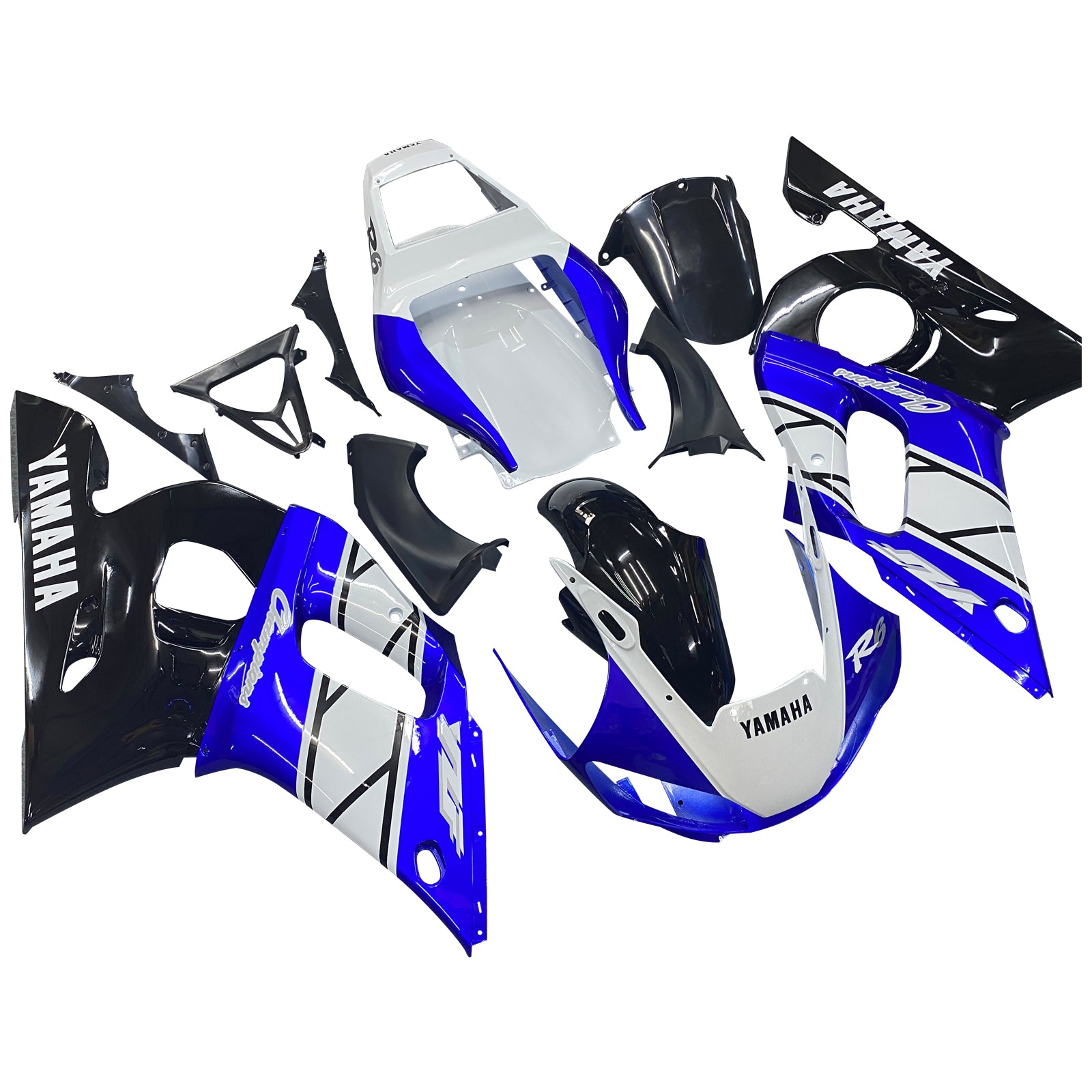 Amotopart 1998-2002 Yamaha YZF 600 R6 White Black Blue Fairing Kit