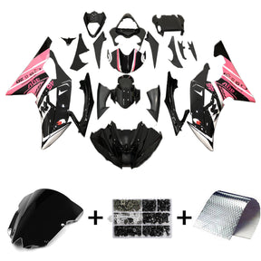 Amotopart 2008-2016 Yamaha YZF 600 R6 Black&Pink Fairing Kit