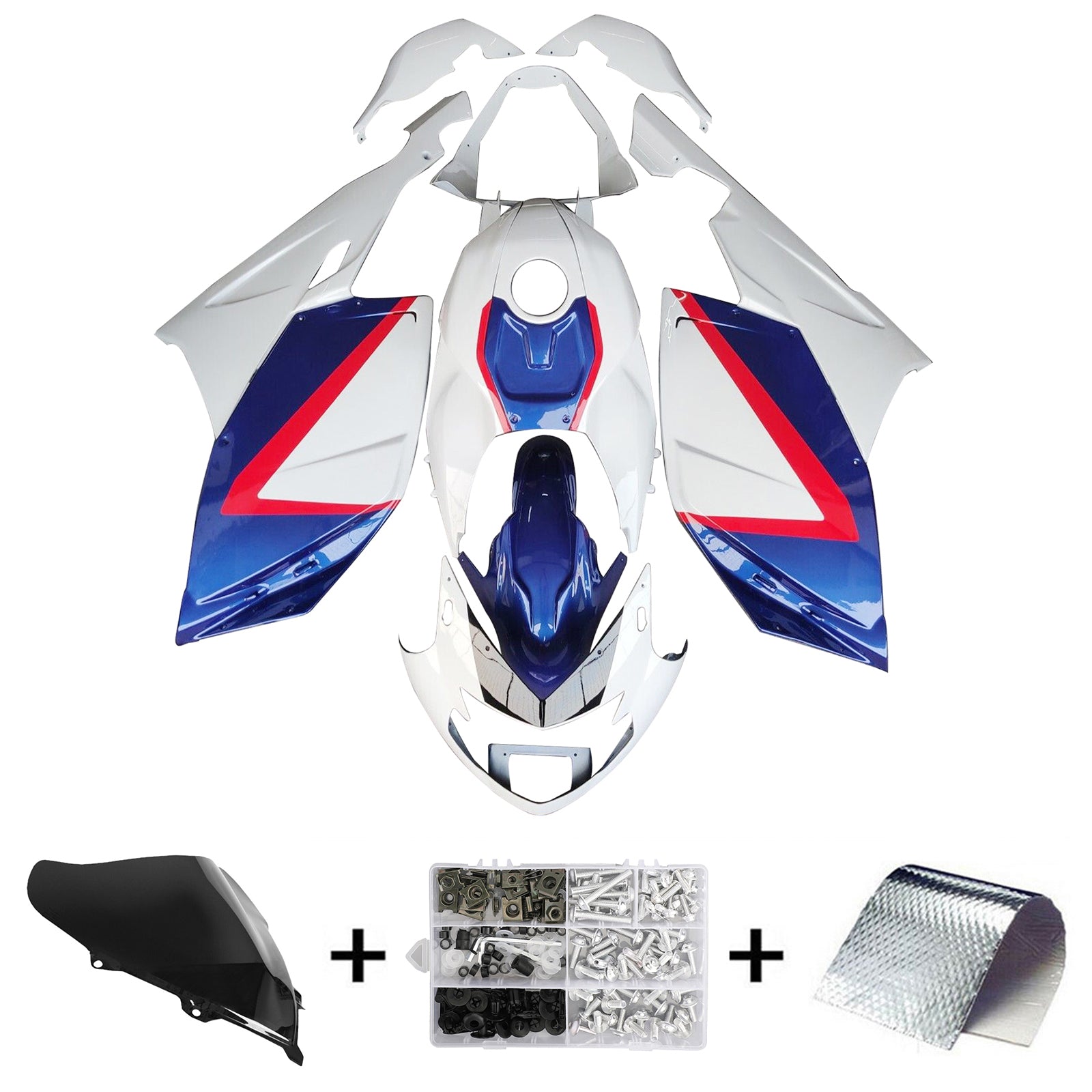 Amotopart 2005-2010 BMW K1200S Red&Blue Fairing Kit