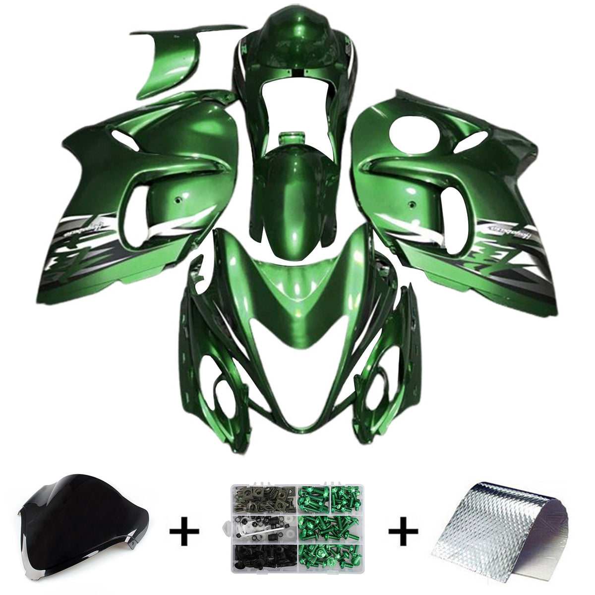 Amotopart 2008-2020 GSX1300R Hayabusa Suzuki Kit carena verde scuro