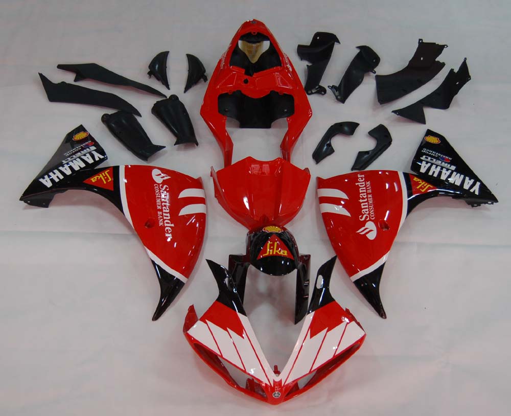 Amotopart 2009–2011 Yamaha YZF 1000 R1 rot-schwarzes Verkleidungsset