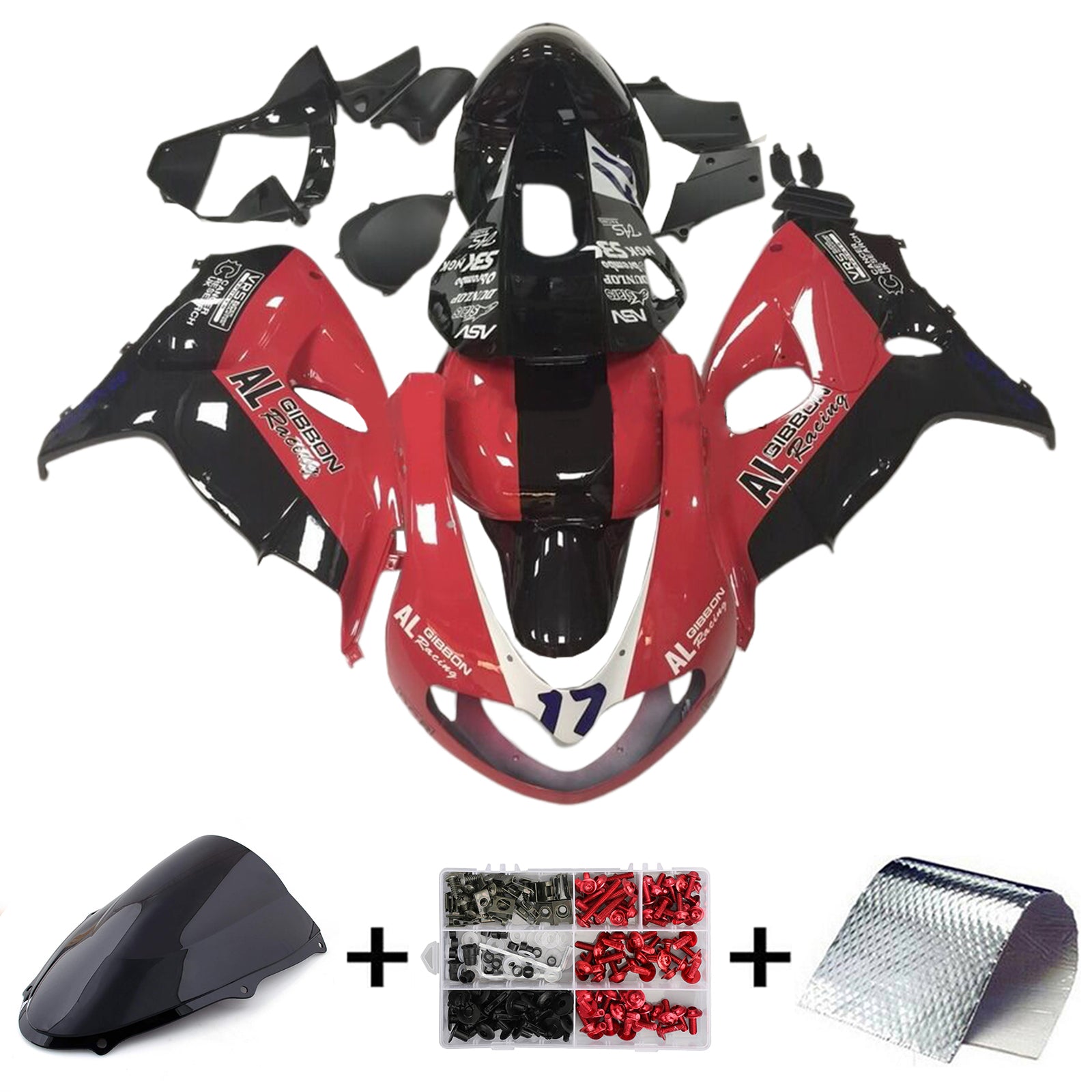 Amotopart 1998-2003 TL1000R Suzuki Red&Black Fairing Kit