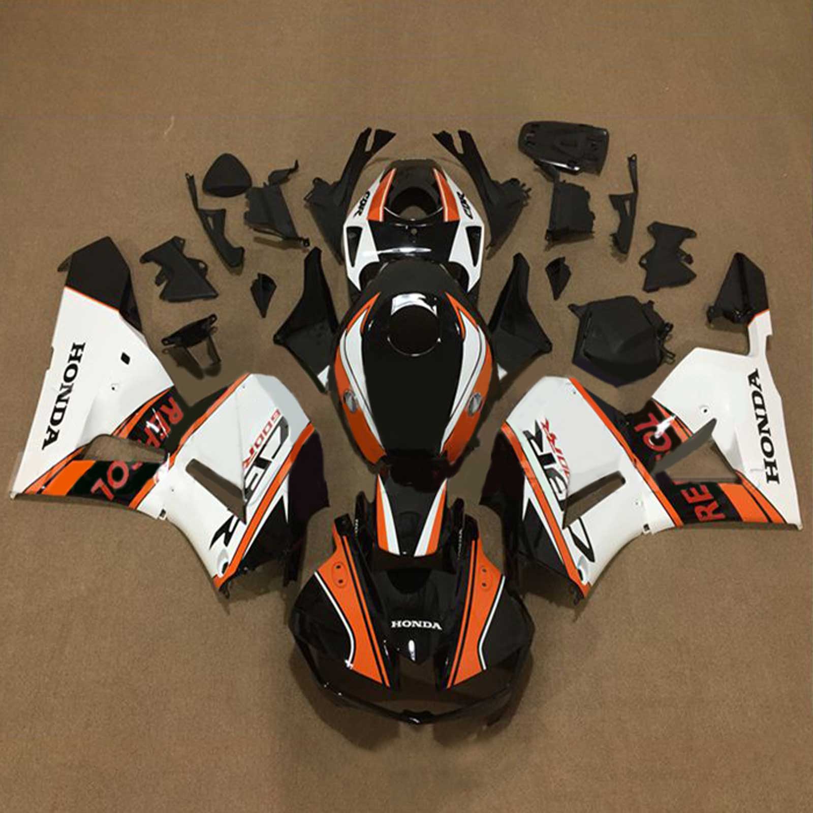 Amotopart 2013-2023 F5 CBR600RR Honda Kit de carénage blanc et orange