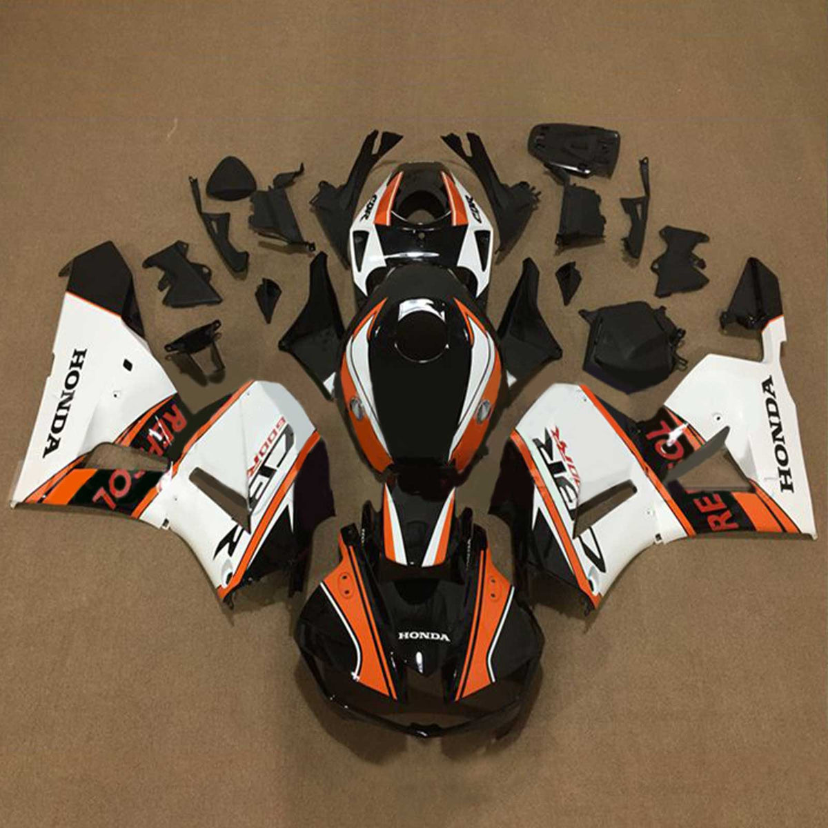 Amotopart 2013-2023 F5 CBR600RR Honda Kit de carenado blanco y naranja