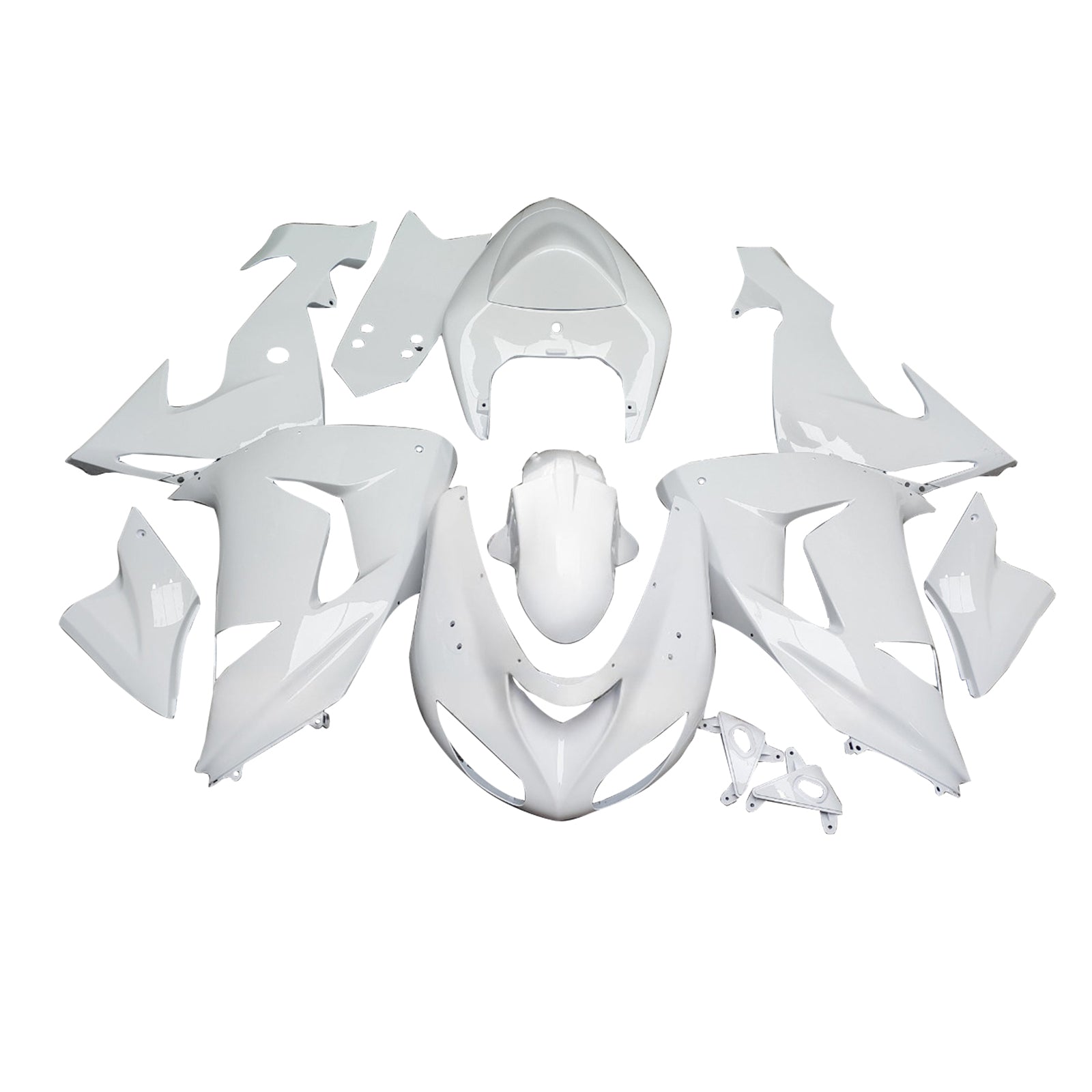 Amotopart 2006-2007 Kawasaki ZX10R White Fairing Kit