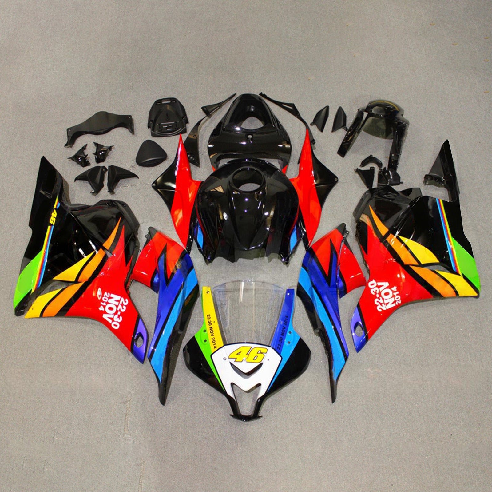Amotopart 2009-2012 Honda CBR600RR Vícebarevná sada kapotáže