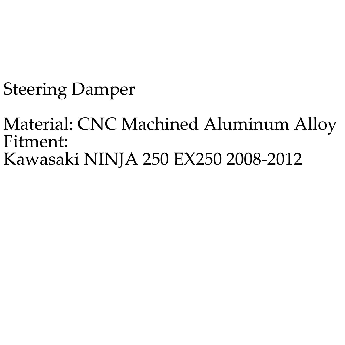 2008-2012 Kawasaki NINJA 250 EX250 Black Steering Damper Stabilizer