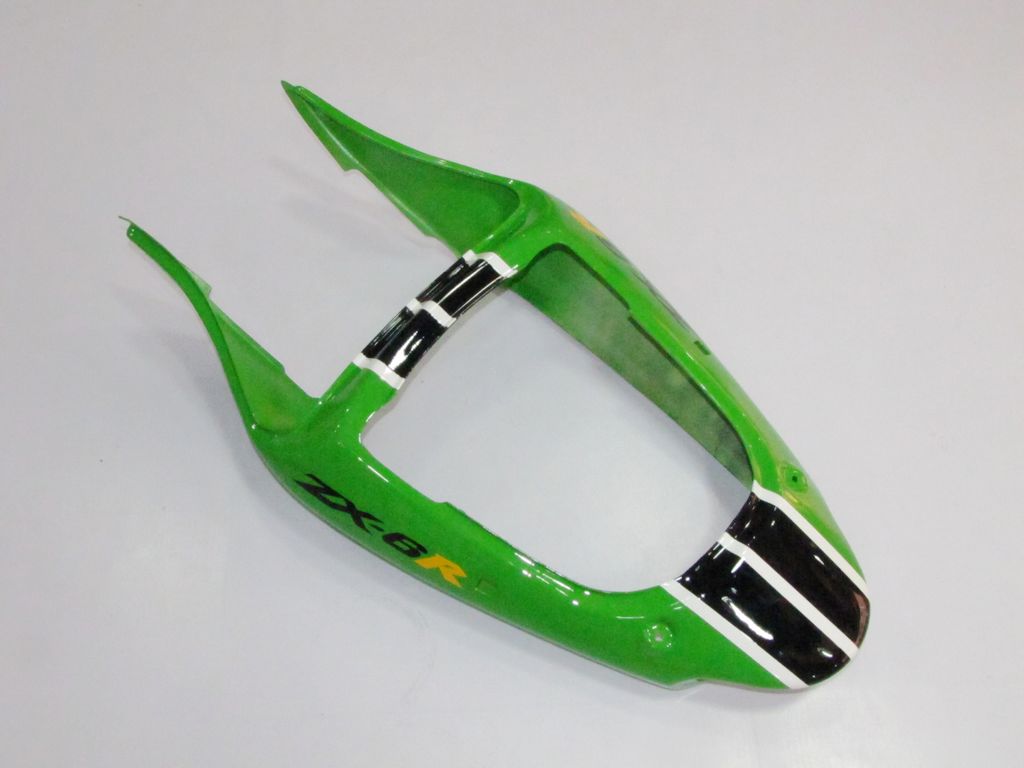 Amotopart 2000-2002 Kawasaki ZX6R 636 2005-2008 Kawasaki ZZR600 Green Black White Fairing Kit