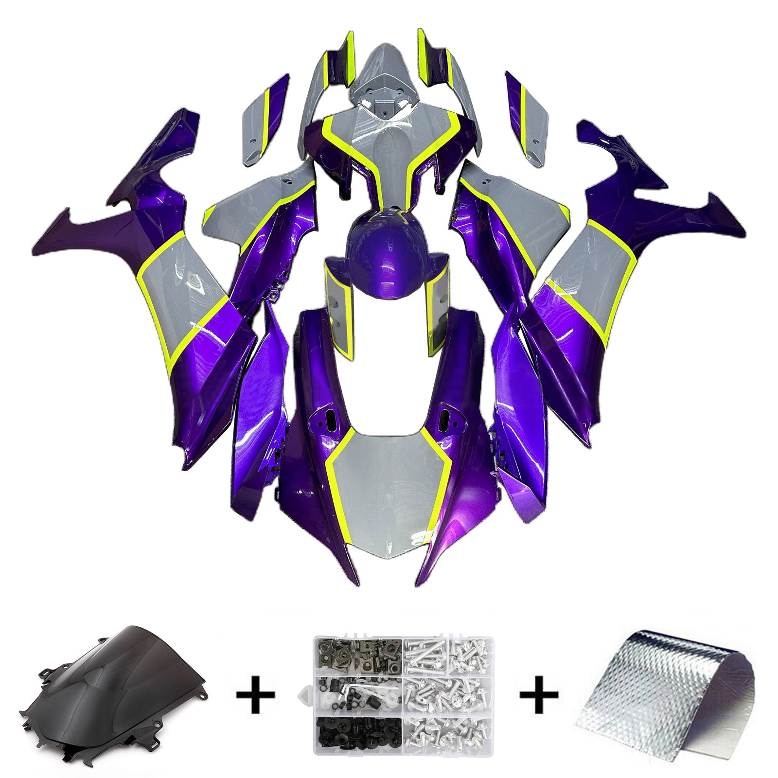 Kit de carénage Amotopart 2020-2024 Yamaha YZF R1 gris violet