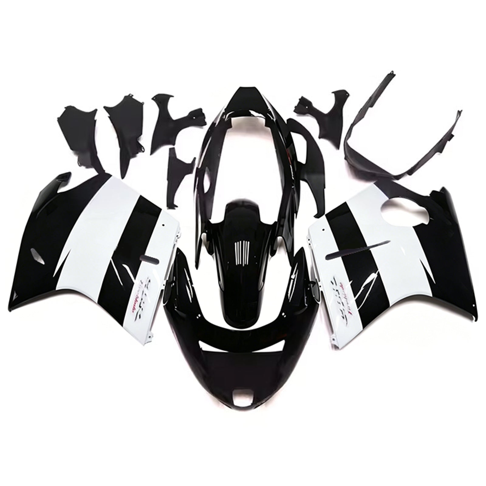 Amotopart 1996-2007 Honda CBR1100XX SuperBlackBird White/Black Fairing Kit