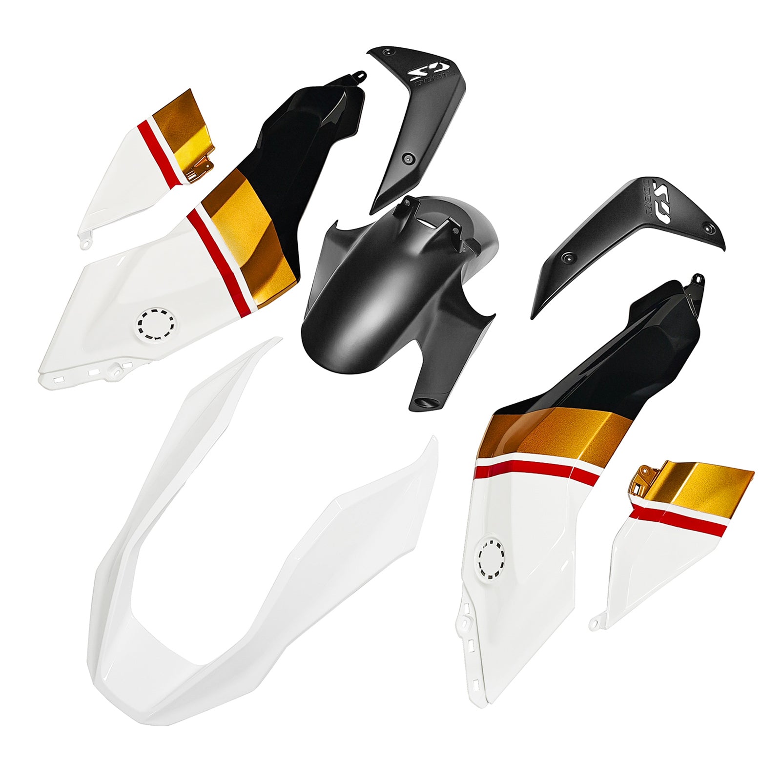 Amotopart 2024-2025 BMW R1300GS Black Gold White Fairing Kit