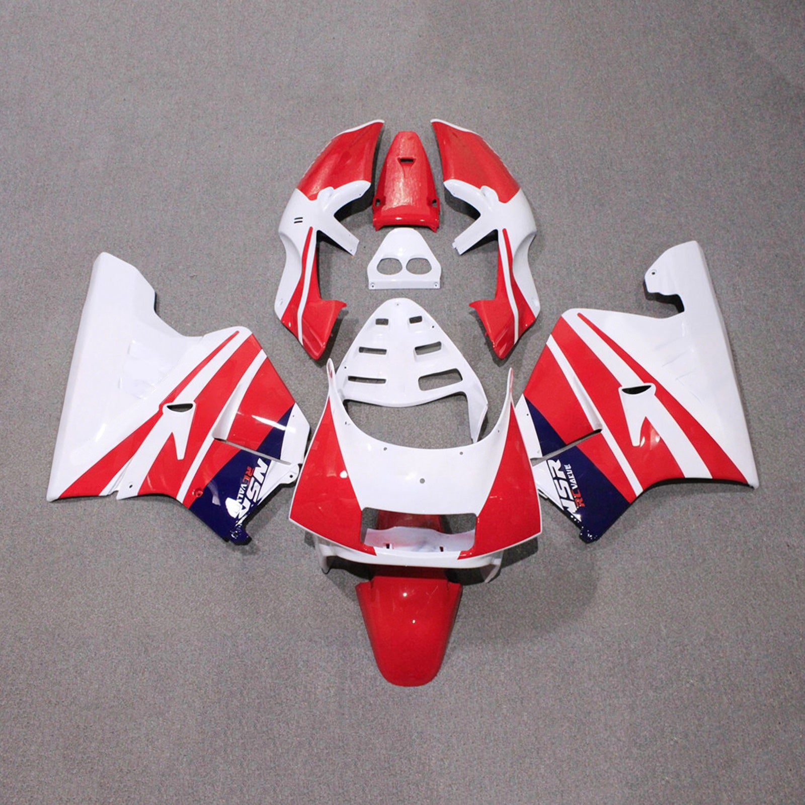 Amotopart 1990-1993 Honda NSR250 PGM-3 White/Red Fairing Kit