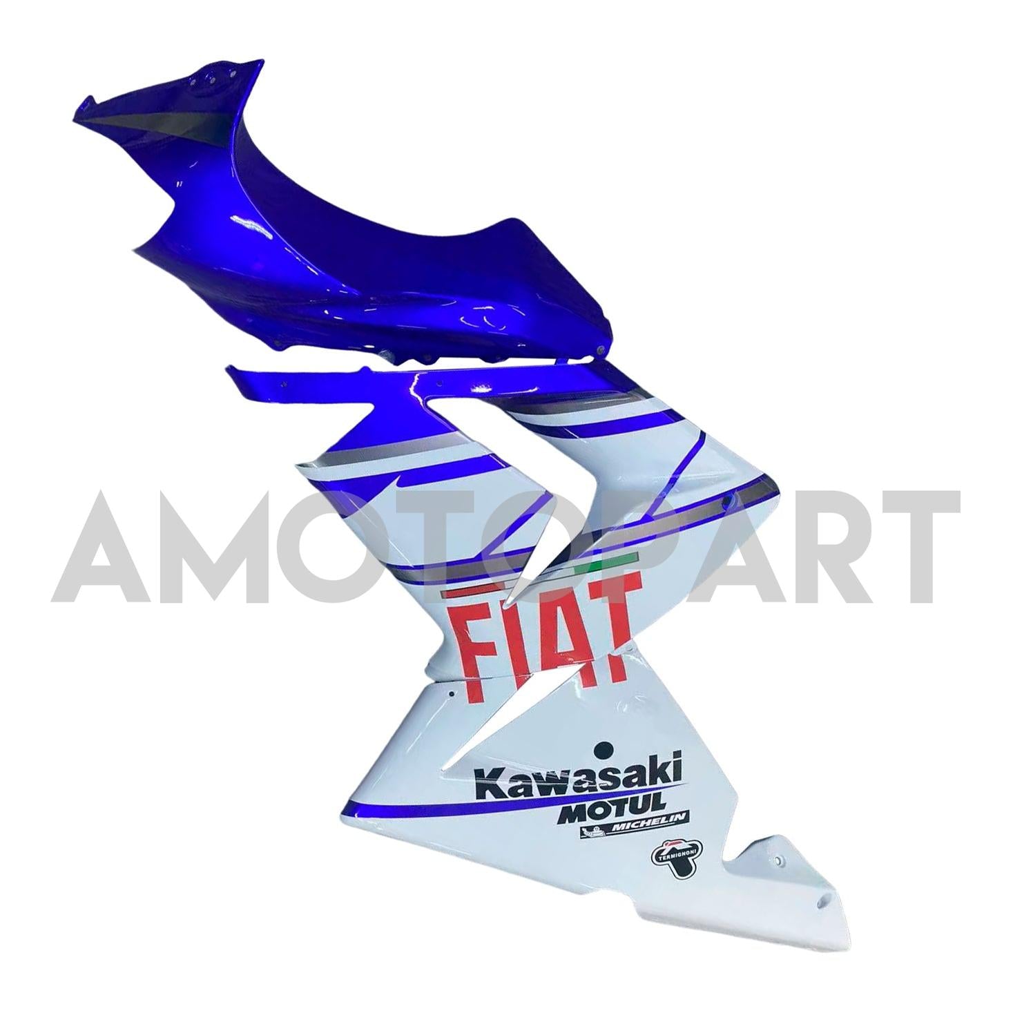 Amotopart 2004-2005 Kawasaki ZX10R Glossy Blue White Fairing Kit