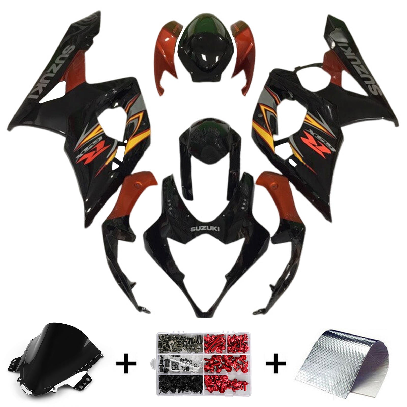 Amotopart 2005-2006 K5 GSXR 1000 Suzuki Rouge & Noir Style 5 Kit de carénage