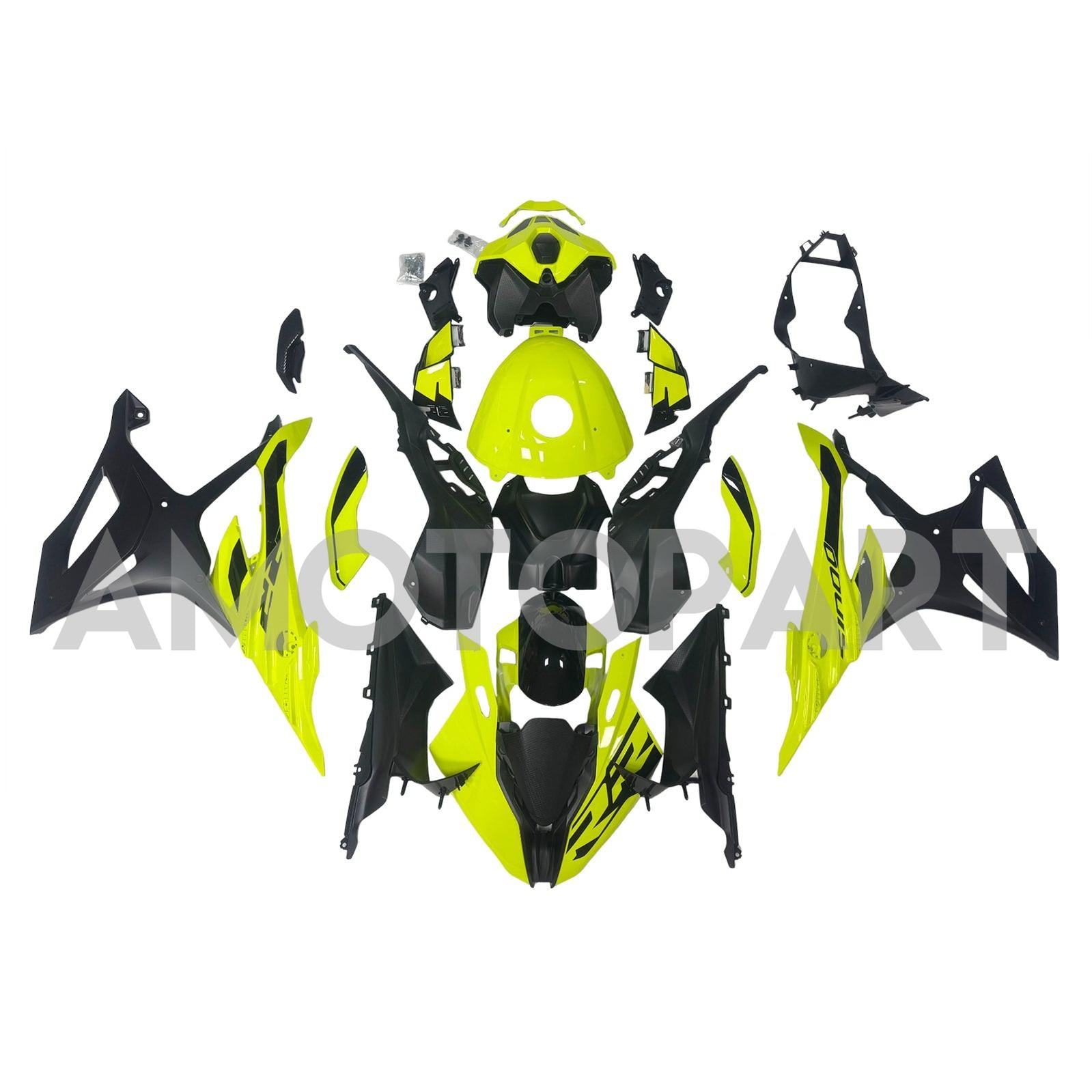 Amotopart 2023-2024 BMW S1000RR Yellow Black Fairing Kit
