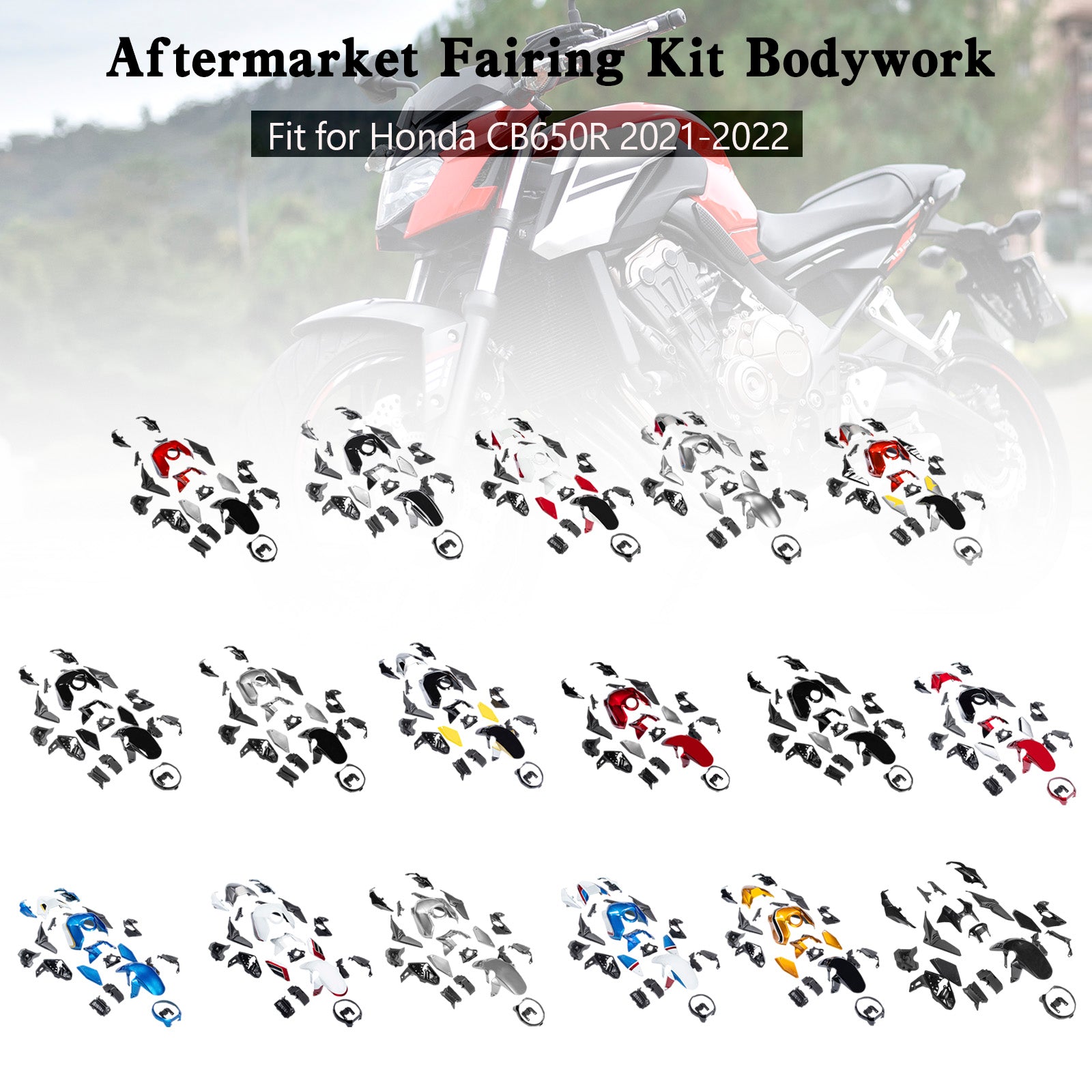 Amotopart (21-23) Honda CB650R Verkleidungskit Kollektion2