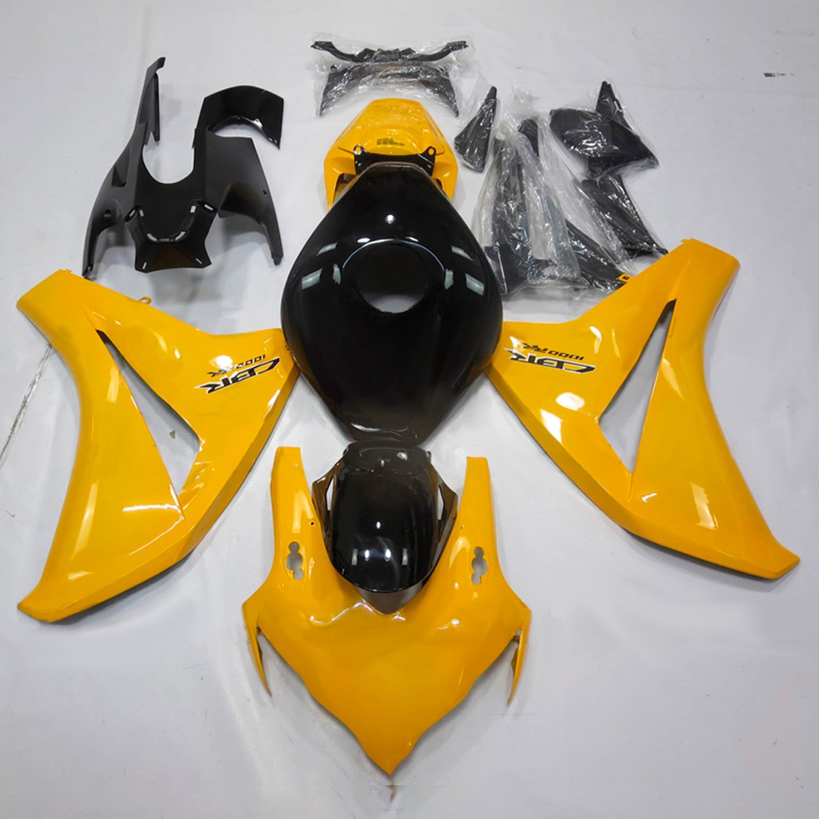 Amotopart 2008-2011 Honda CBR1000RR Yellow/Black Fairing Kit