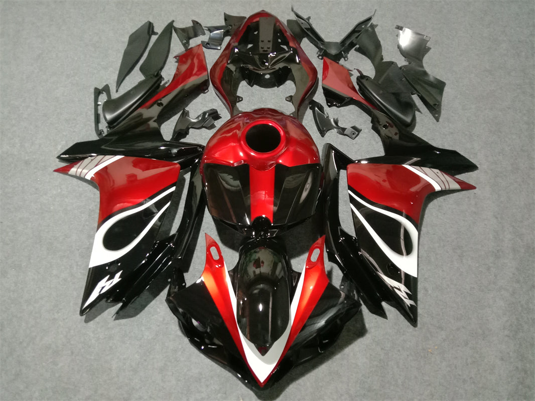 Amotopart Yamaha YZF 1000 R1 2007-2008 Kit de carenado rojo y negro