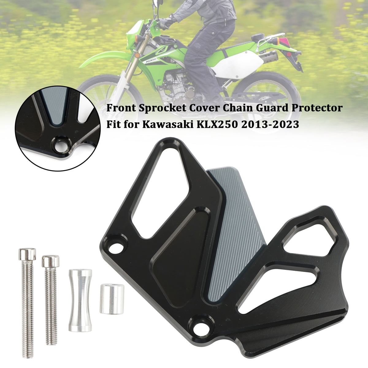 Front Sprocket Cover Chain Guard Protector For Kawasaki KLX250 2013-2023