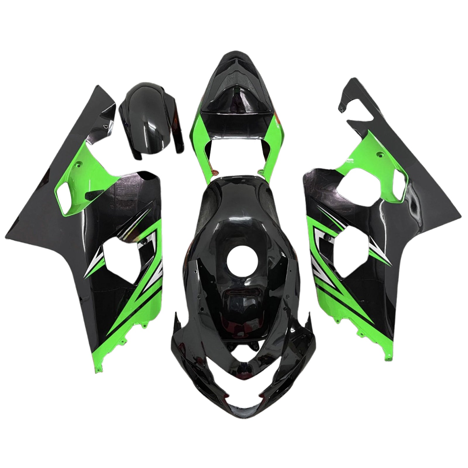 Amotopart 2004-2005 Suzuki GSXR 600/750 Black Green Fairing Kit