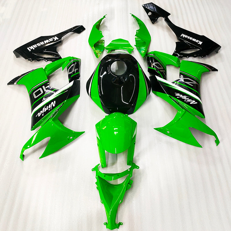 Amotopart Kit de carénage Kawasaki 2009-2012 ZX6R 636 vert Style5