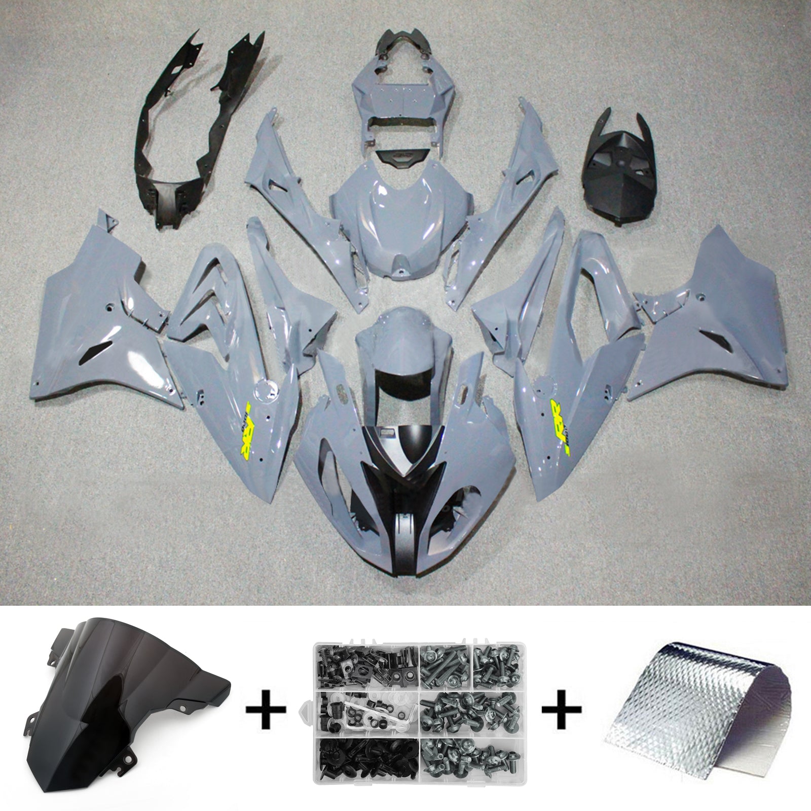 Amotopart 2017-2018 BMW S1000RR Glossy Gray Fairing Kit